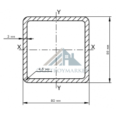 Труба профильная 80 х 80 х 3
