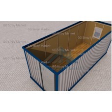 Блок контейнер БК-01 металлический 6,0х2,4 м ДВП утепление ЭКОНОМ