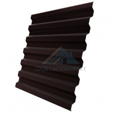 Двухсторонний Профнастил С21 Pe 0,4мм эконом RAL 8017 шоколадно-коричневый 