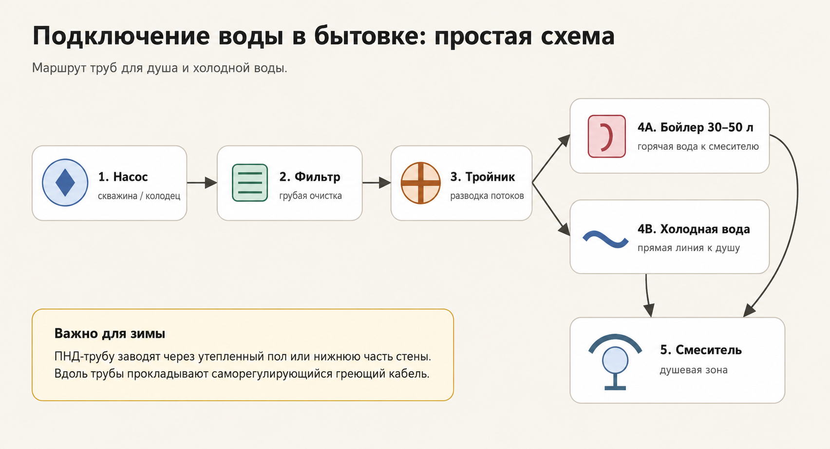 Отводы воды в бытовке